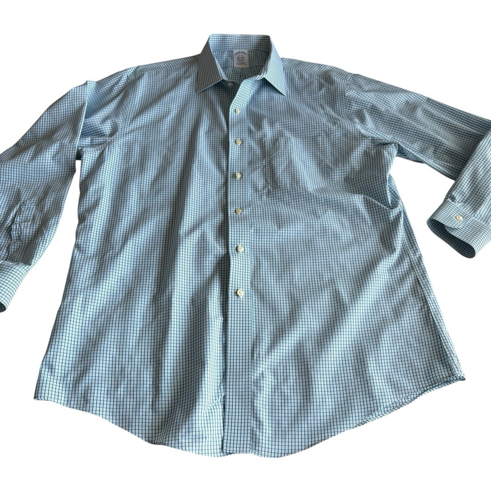 Brooks Brothers 17-35 Classic Non Iron Supima Cotton Check Shirt